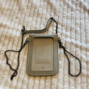 Elegant Gray Phone Holster with Chain Strap